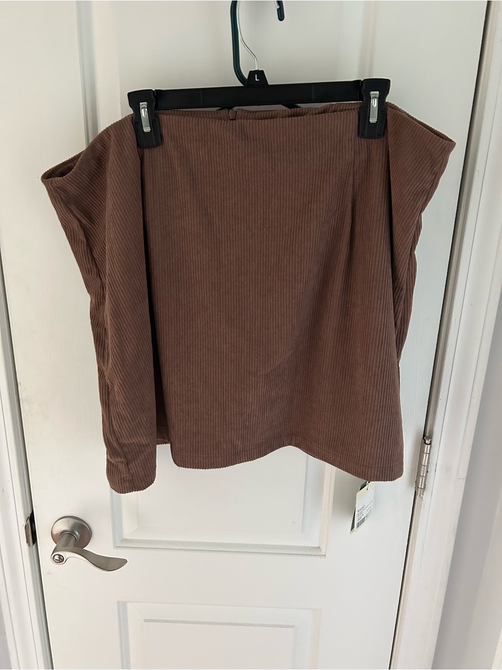 HALARA Brown Corduroy Mini Skirt